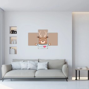 Kép - Szarvas csíkos ingben (90x60 cm)