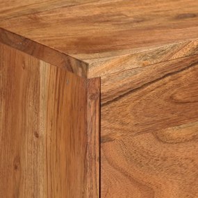 mézbarna és szürke tömör akácfa TV-szekrény 110 x 30 x 50 cm