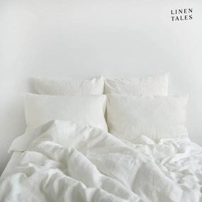 Fehér egyszemélyes len ágyneműhuzat 135x200 cm – Linen Tales