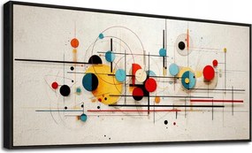 Absztrakt vászonkép 100x50 cm keretben