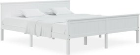vidaXL fehér tömör fenyőfa ágykeret 200 x 200 cm