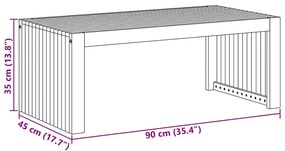 Dohányzóasztal Barna 90 x 45 x 35 cm tömör akácfa
