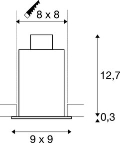 SLV KADUX 115510 Beépíthető spotlámpa 1x50W/GU10 IP20