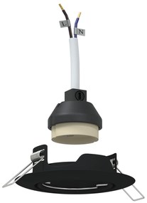 Beépített Spotlámpák 24 db Kerek GU10 Fekete Ø90 mm Acél