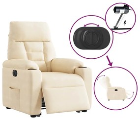 vidaXL bézs mikroszálas szövet elektromos álló dönthető fotel
