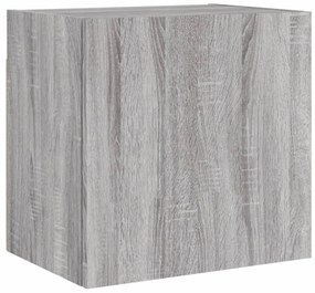 2 db szürke sonoma szerelt fa fali TV-szekrény 40,5x30x40 cm