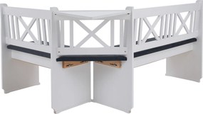 Sarokpad, fa, fehér/sötétszürke, ELODIE X1