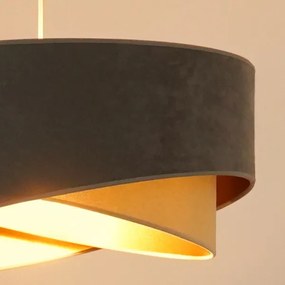 Brilagi - LED Csillár zsinóron LYRA 1xE27/15W/230V szürke/bézs/arany