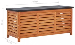 tömör eukaliptuszfa kerti tárolóláda 117 x 50 x 55 cm