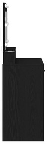 Sminkasztal LED Fénnyel Fekete Tölgyből 79x41x135 cm