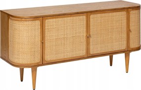 Alacsony Rattan Komód Nappaliba Mézbarna Hosszúkás Zárható Tágas