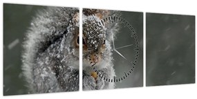 Kép - Mókus télen (órával) (90x30 cm)