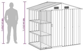 zöld vas kerti fészer állvánnyal 205 x 130 x 183 cm