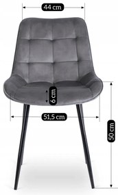 Szürke Bársony Étkezőszék. CHRIS