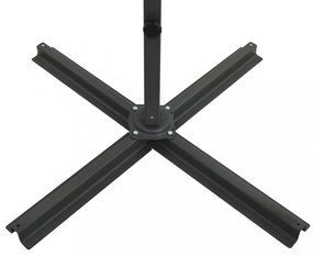 antracitszürke konzolos napernyő rúddal és LED-fényekkel 250 cm