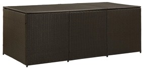 Barna polyrattan kerti tárolóláda 180 x 90 x 70 cm