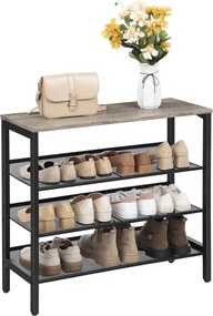 Cipőszekrény Vasagle Ormio 69 cm fekete/szürke