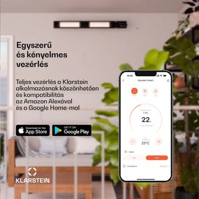 Klarstein Phantom infravörös fali fűtőtest | 2000 W | 15 m² | Erőteljes és vékony | 84 cm x 10 cm