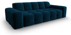 Sötétkék bársony kanapé 222 cm Kendal – Micadoni Home