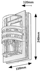 Rabalux 7244 - Kültéri fali lámpa ORLOVA 1xE27/40W/230V IP44