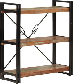 vidaXL 3 szintes újrahasznosított fa és vas könyvespolc 77x30x80 cm