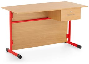 Tanári szék 1 fiókkal, piros - ral 3020