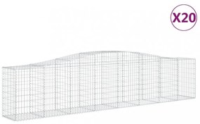 vidaXL 20 db íves horganyzott vas gabion kosár 400x50x80/100 cm