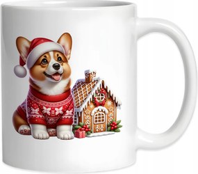 Karácsonyi bögre Kutyával Corgi Kutya Karácsony 330ml