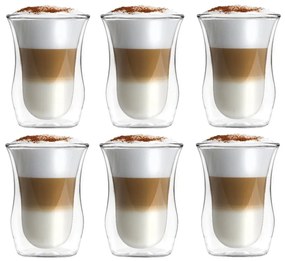 Üveg duplafalú bögre szett 6 db-os 250 ml – Vialli Design