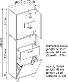 Konyhaszekrény, 60 cm – TR283VLN1387