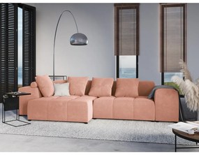 Rózsaszín bársony sarokkanapé (variálható) Rome Velvet - Cosmopolitan Design