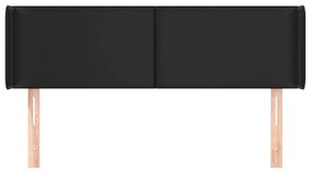 fekete műbőr szárnyas fejtámla 147x16x78/88 cm