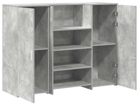 recepciós pult betonszürke 135x50x103,5 cm szerelt fa