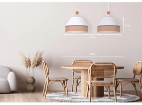 Duolla - Csillár zsinóron AVIGNON 2xE27/15W/230V fehér/barna