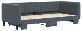 sötétszürke kihúzható bársony heverő 90 x 200 cm