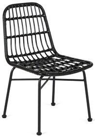 Fekete Rattan Étkezőszék. WALDI