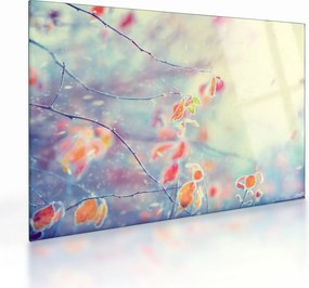 Kép - Levelek a jégben (üvegen) (70x50 cm)