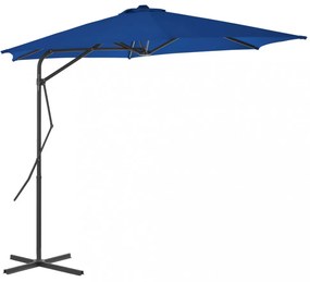 Kék kültéri napernyő acélrúddal 300 x 230 cm