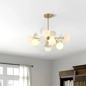 Brilagi - BALMO rúdfüggeszték 8xG9/9W/230V, Ø 60 cm, arany/fehér