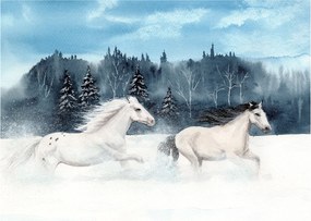 Festett lovak képe (70x50 cm)