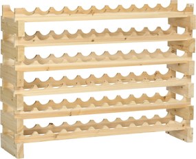 HOMCOM 72 Palackos Borállvány 6 Szintes Függőleges Borállvány 100 kg Teherbírás 114x28x85 cm Természetes Fa | Aosom