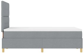 Box Spring Ágy Matrac &amp; LED Világosszürke 120x190 cm Szövet