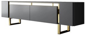 TV szekrény Yildiz - Anthracite, Gold