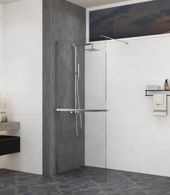 Erga Paris, polc/törülközőtartó zuhanyparavánhoz (max. 140cm), króm, ERG-V02-PARIS-SHELF-CR