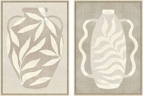 Vászon Falikép Szett 2 Db 70X50 CM Nagy Nappaliba Boho Természet