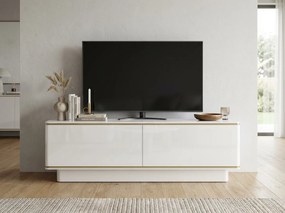 TV állvány ALVIN 135 cm, fehér/arany
