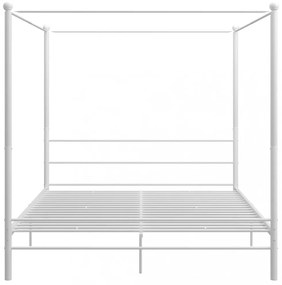 fehér fém baldachinos ágykeret 200 x 200 cm