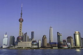 Poszter 45x30cm Panoráma Sanghaj 3, Assaf Frank