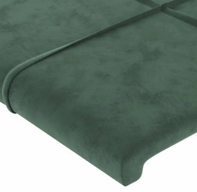 sötétzöld bársony LED-es fejtámla 90x5x78/88 cm