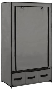 szürke szövet ruhásszekrény 87 x 49 x 159 cm